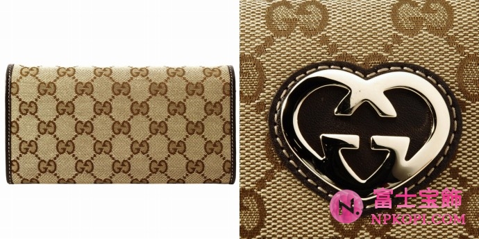 GUCCI/グッチ 2012年春夏LOVELY定番キャンバスGG柄Gハートシェープディテール2つ折り長財布 251861 FAFXG 9643 
